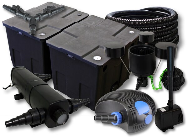 SunSun Filter Set 60000l Teich 24W UVC 100W Pumpe Schlauch Skimmer