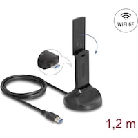 Delock Wi-Fi 6E Dualband WLAN USB Adapter AX3000 (2 x 1201 + (USB)