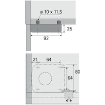 Werkstarck Befestigungsplatte für Sockelverstellfüsse Korrekt (100 Stück)