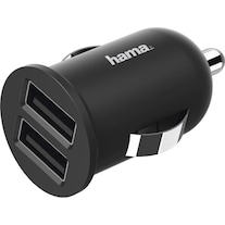 Hama Car charger, 2x USB-A, 12 W, Black