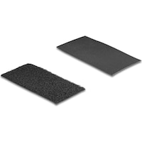 Delock Klettpad selbstklebend mit Haft- und Flauschpad L 100 x B 50 mm Set 10 Stück schwarz