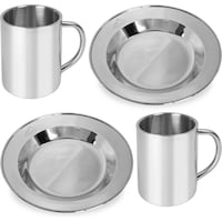 Normani Stainless steel camping set consisting of 2 ?? Plate and 2 ?? Cup - 8503