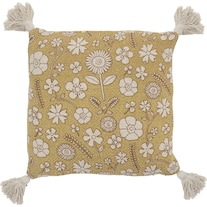 Bloomingville Mini Camille Cushion, Yellow, Recycled Cotton (40 x 40 cm)