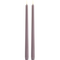 Piffany Copenhagen Uyuni - LED slim taper candle 2-pack - Light lavender, Smooth - 2,3x32 cm (UL-TA-LL02332-2)