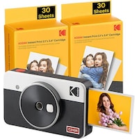 Kodak MINI SHOT 2 RETRO C210RW PORTABLE WIRELESS CAMERA AND PHOTO BUNDLE 2.1X3.4 WHITE