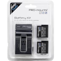 PRO-mounts Battery Kit + Charger 1260 mAh for GoPro 5 / 6 (Power supply, Hero 6, hero 5)