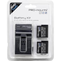 PRO-mounts Battery Kit + Charger 1260 mAh for GoPro 5 / 6 (Power supply, Hero 6, hero 5)