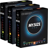 My.Size PRO «Probierset M» (49mm, 53mm, 57mm) 3 x 3 Kondome zum Anprobieren und Austesten (9 Stk.)