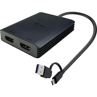 i-tec USB-A/USB-C Dual 4K HDMI Video Adapter 2x 4K HDMI Display Adapter mit DisplayLink Chip 6950 (6 cm)
