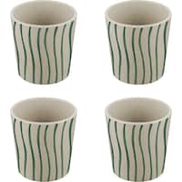 Koziol Drinking Cup Connect S Monstera 190 ml, 4 pieces, Beige/Green (0.19 l, 4 x)
