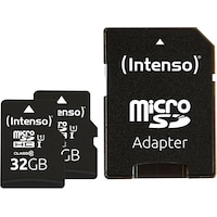 Intenso Premium 2x32 GB inkl. SD-Adapter (microSDHC, microSD, 32 GB, U1, UHS-I)