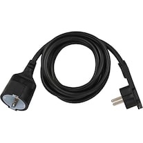 Brennenstuhl Short extension cable with angle flat plug 2m H05VV-F3G1.5 black (2 m, CEE 7/3)