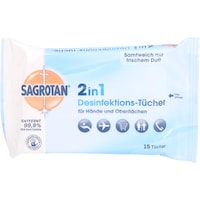 Sagrotan 2 in 1 Desinfektions-Tücher, 15 St. Tücher (15 ml, Tücher)