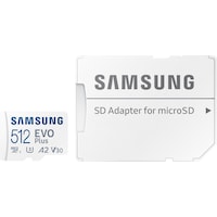 Samsung EVO Plus microSDXC 512GB Read up to 160MB/s (microSDXC, 512 GB, U3, UHS-I)