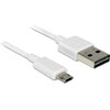 Delock USB2.0-Kabel Easy A-MicroB: 3m, weiss (3 m, USB 2.0)