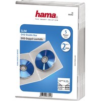 Hama DVD Double Blank Case Slim, Pack of 5