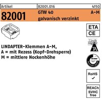 Lindapter Klemmen R 82001 GTW 40 MM 10 / 5,0 galvanisch verzinkt
