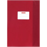 Herlitz Heftschoner DIN A4, geprägt (Bast), PP, rot mit aufgeklebtem Beschriftungsetikett