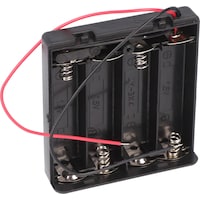 Goobay Batteriehalter für 4x Mignon mit Deckel und Schalter lose Kabelenden, wasserabweisend