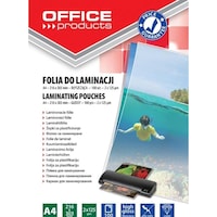 Office Products Folie zum Laminieren, A4, 2x125 Mikron, glänzend, 100 Stk., transparent