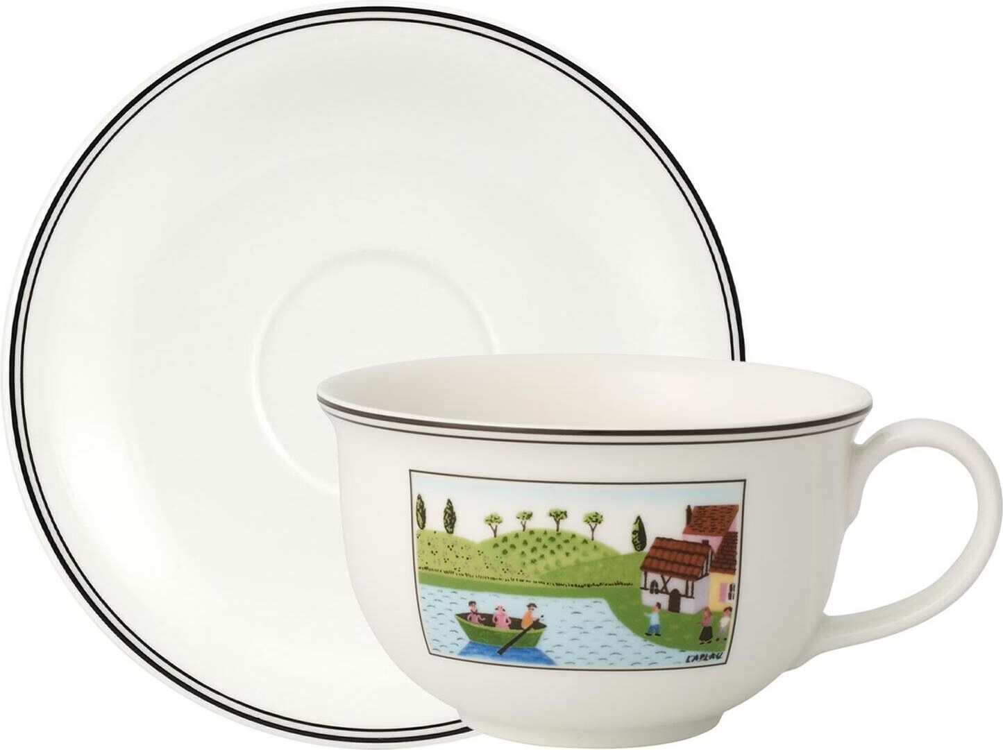 Villeroy & Boch Charm & Breakfast Design Naif Tazza da Caffellatte, 500 ml, Altezza: 7 cm, Porcellana Premium, Bianco/Multicolore : Villeroy & Boch