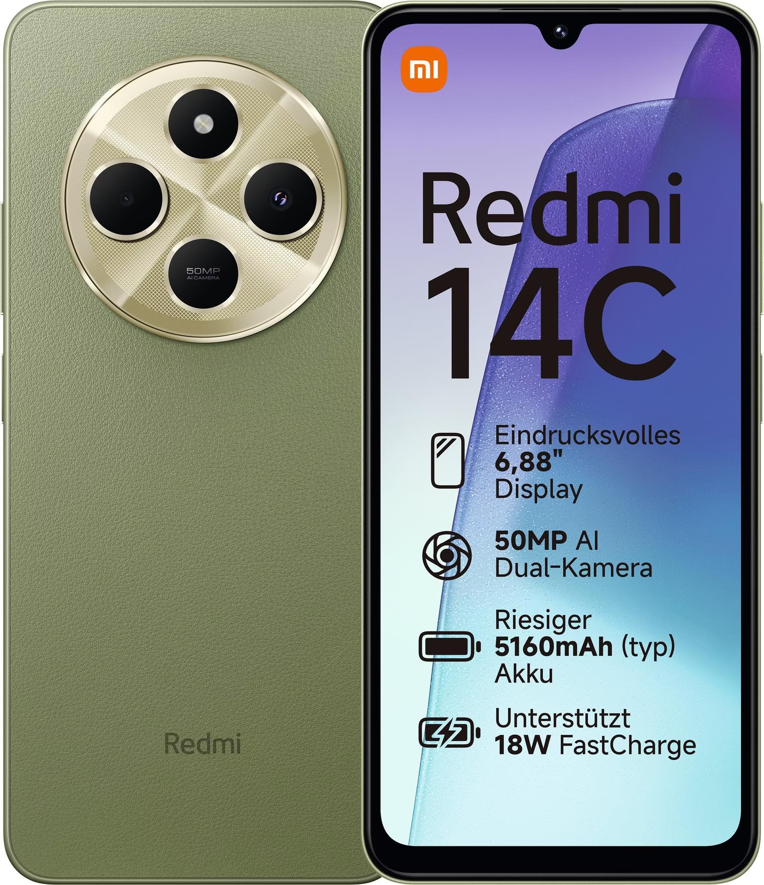 Xiaomi Redmi 14C (128 GB, Say Green, 6.88