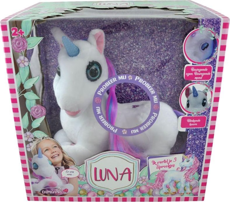 Magni Dimian BD2003-3D Soft toy Unicorn Luna with glowing horn